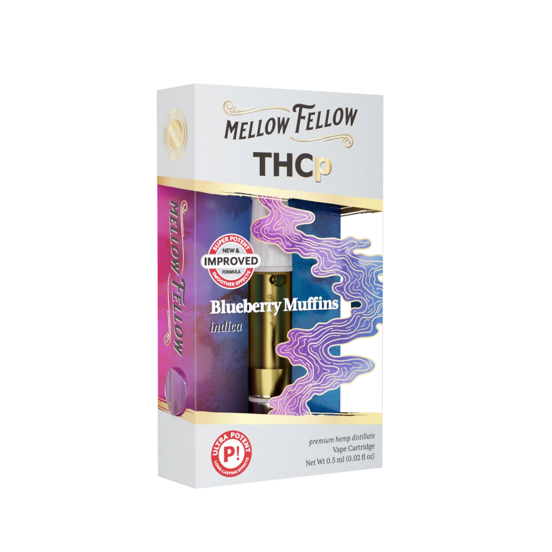 THCp 0.5ml Vape Cartridge - Blueberry Muffins (Indica) - Mellow Fellow