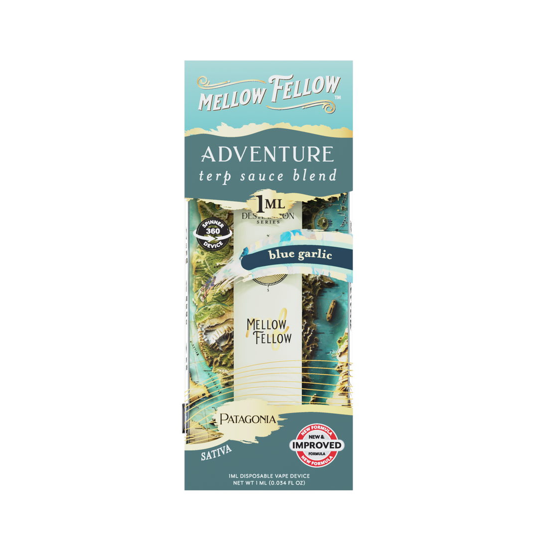 Adventure Blend - Terp Sauce 1ml Disposable Spinner Vape - Blue Garlic (Sativa)