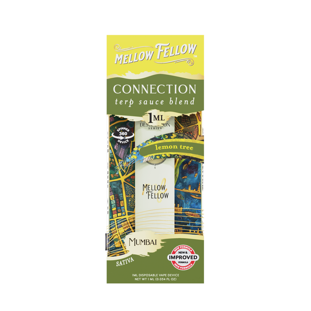 Connection Blend - Terp Sauce 1ml Disposable Spinner Vape - Lemon Tree (Sativa)