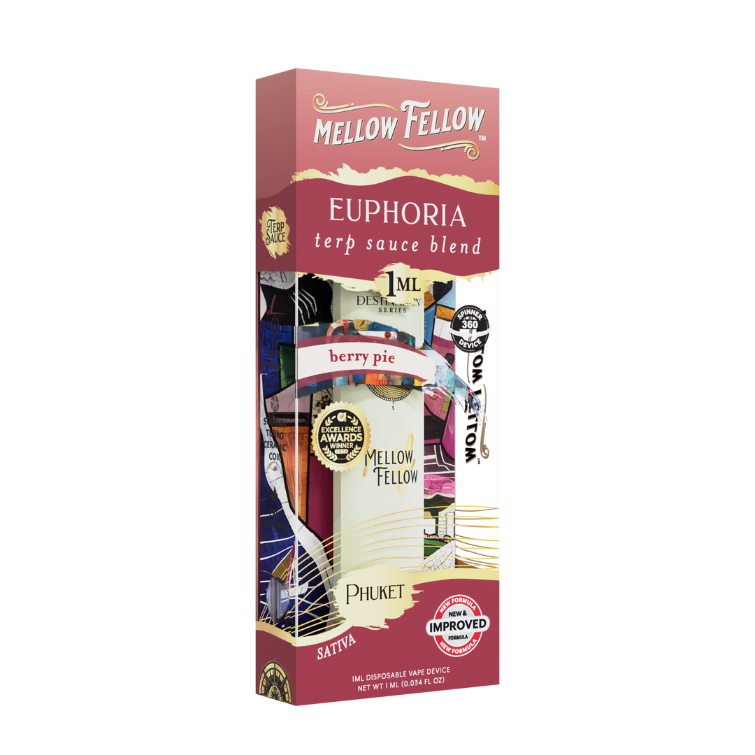Euphoria Blend - Terp Sauce 1ml Disposable Spinner Vape - Berry Pie (Sativa)