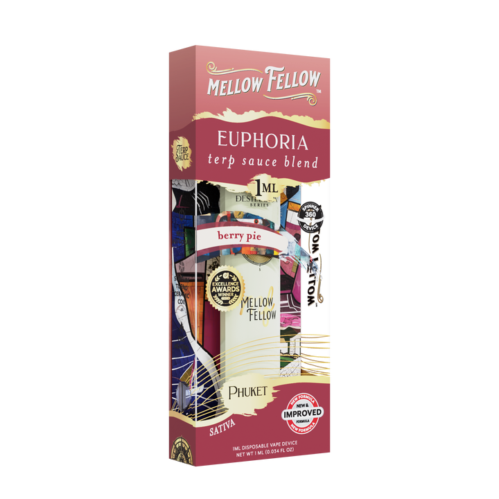 Euphoria Blend - Terp Sauce 1ml Disposable Spinner Vape - Berry Pie (Sativa)