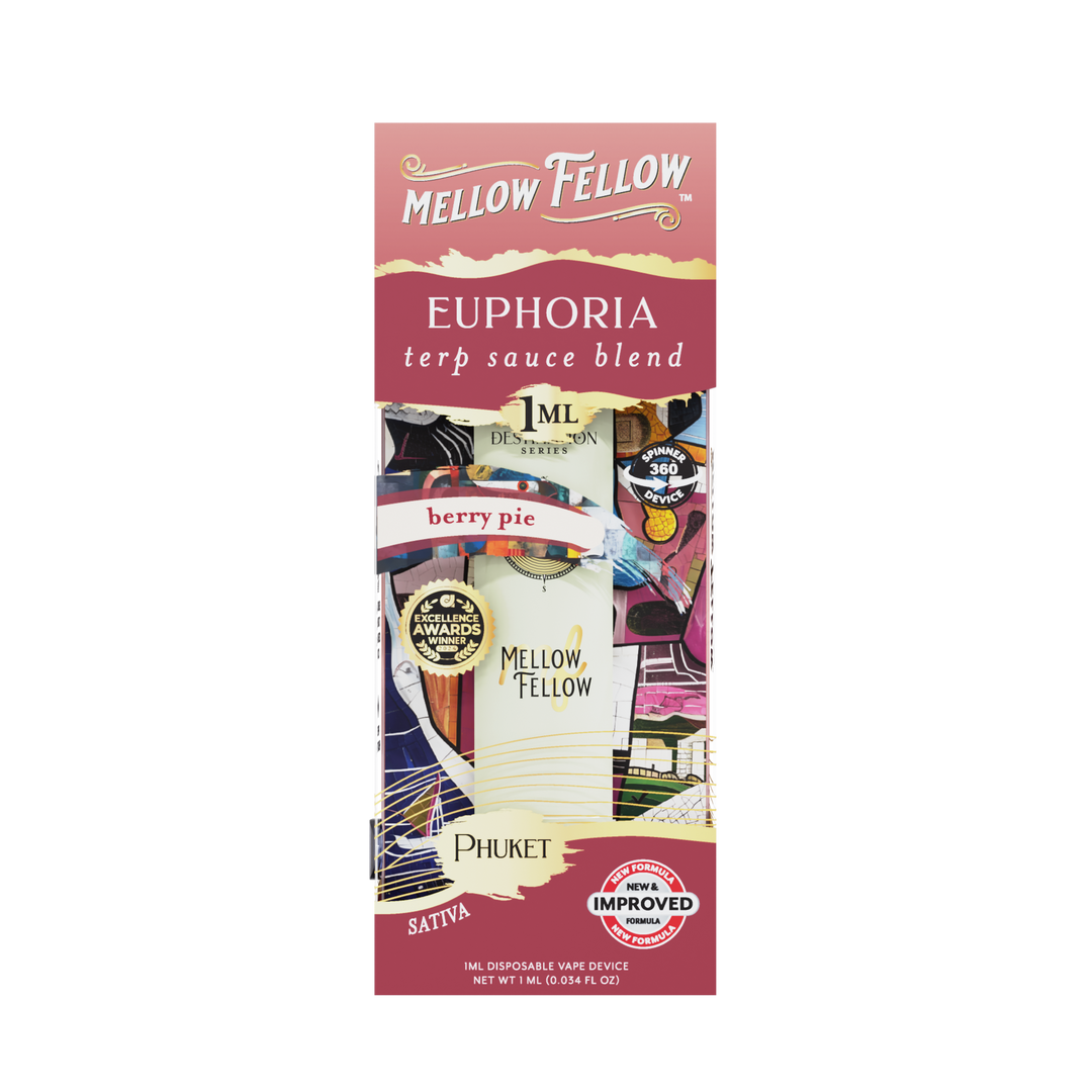 Euphoria Blend - Terp Sauce 1ml Disposable Spinner Vape - Berry Pie (Sativa)