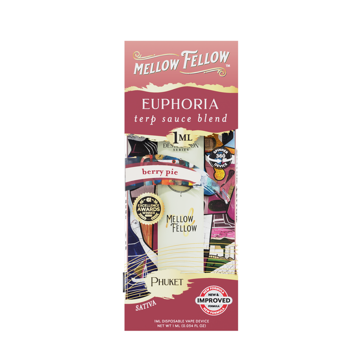 Euphoria Blend - Terp Sauce 1ml Disposable Spinner Vape - Berry Pie (Sativa)