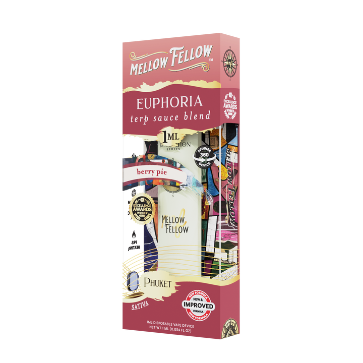 Euphoria Blend - Terp Sauce 1ml Disposable Spinner Vape - Berry Pie (Sativa)