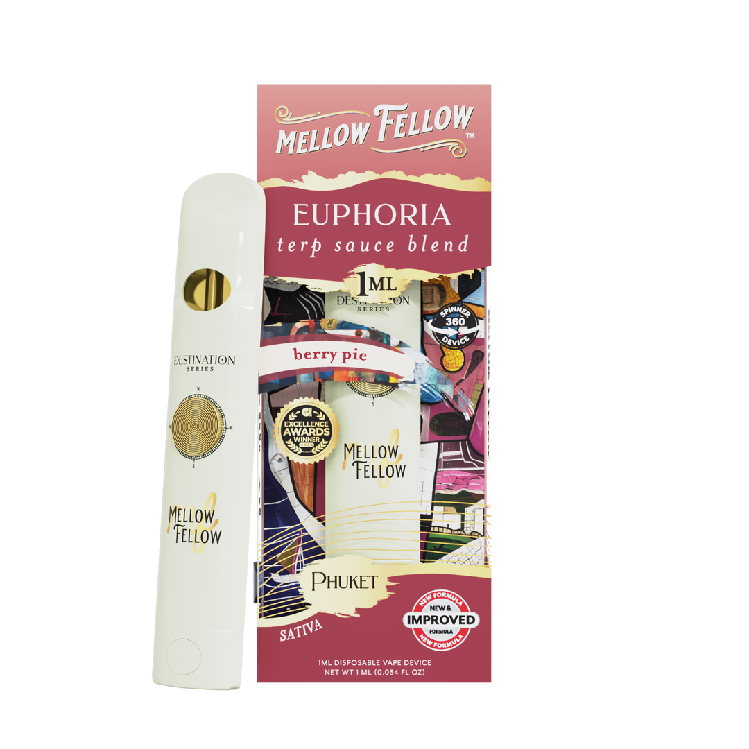 Euphoria Blend - Terp Sauce 1ml Disposable Spinner Vape - Berry Pie (Sativa)