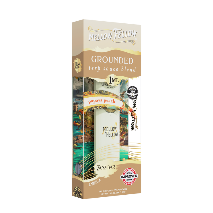 Grounded Blend - Terp Sauce 1ml Disposable Spinner Vape - Papaya Peach (Indica)