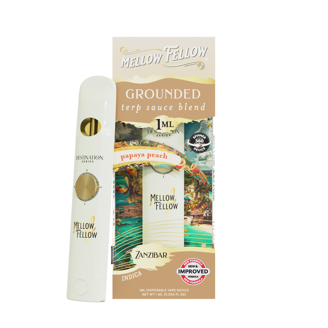 Grounded Blend - Terp Sauce 1ml Disposable Spinner Vape - Papaya Peach (Indica)