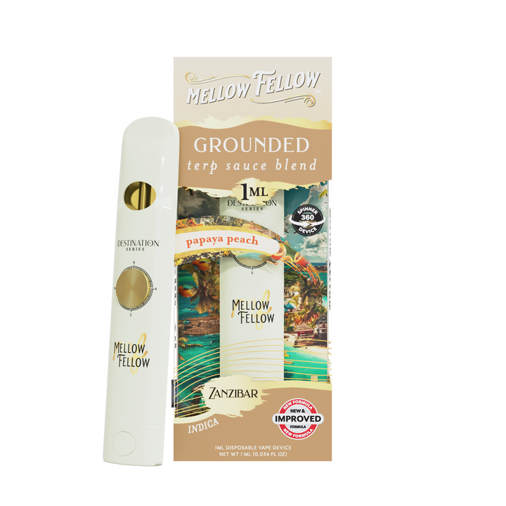 Grounded Blend - Terp Sauce 1ml Disposable Spinner Vape - Papaya Peach (Indica)