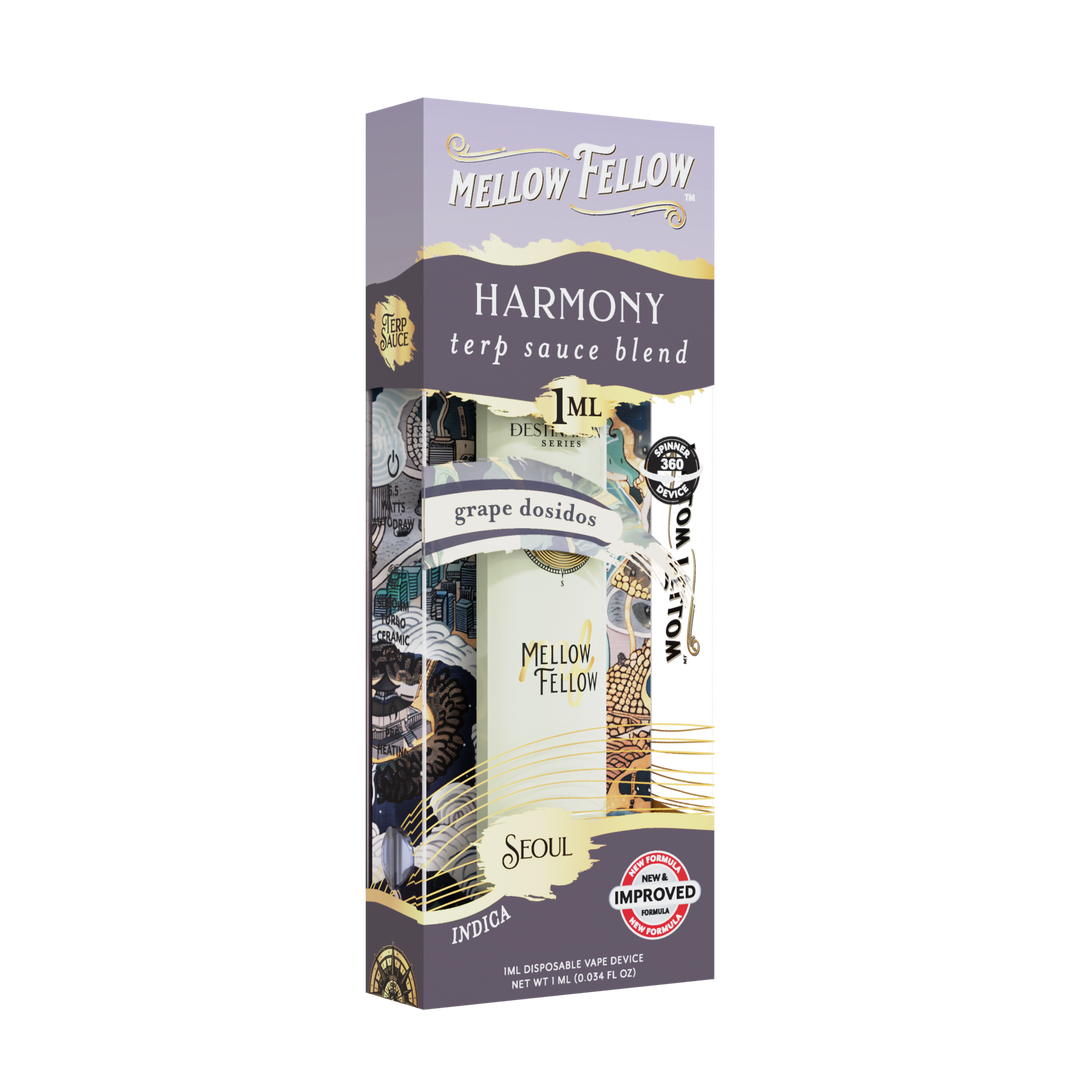 Harmony Blend - Terp Sauce 1ml Disposable Spinner Vape - Grape Dosidos (Indica)