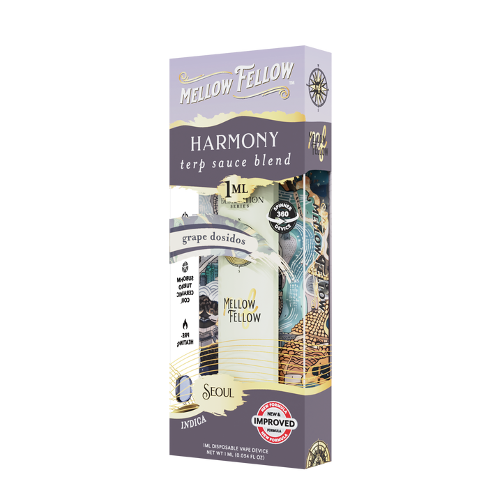 Harmony Blend - Terp Sauce 1ml Disposable Spinner Vape - Grape Dosidos (Indica)