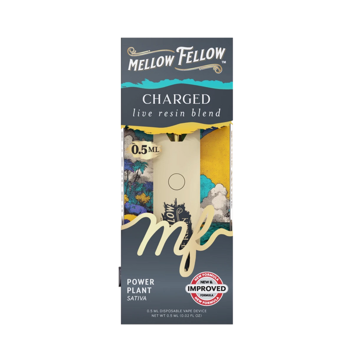 Charged Blend 0.5ml Live Resin Disposable Vape - Power Plant (Sativa) - Mellow Fellow