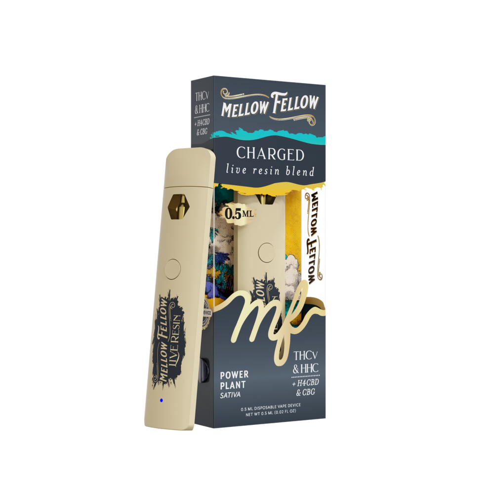 Mellow Fellow vape pen and packaging on a white background
