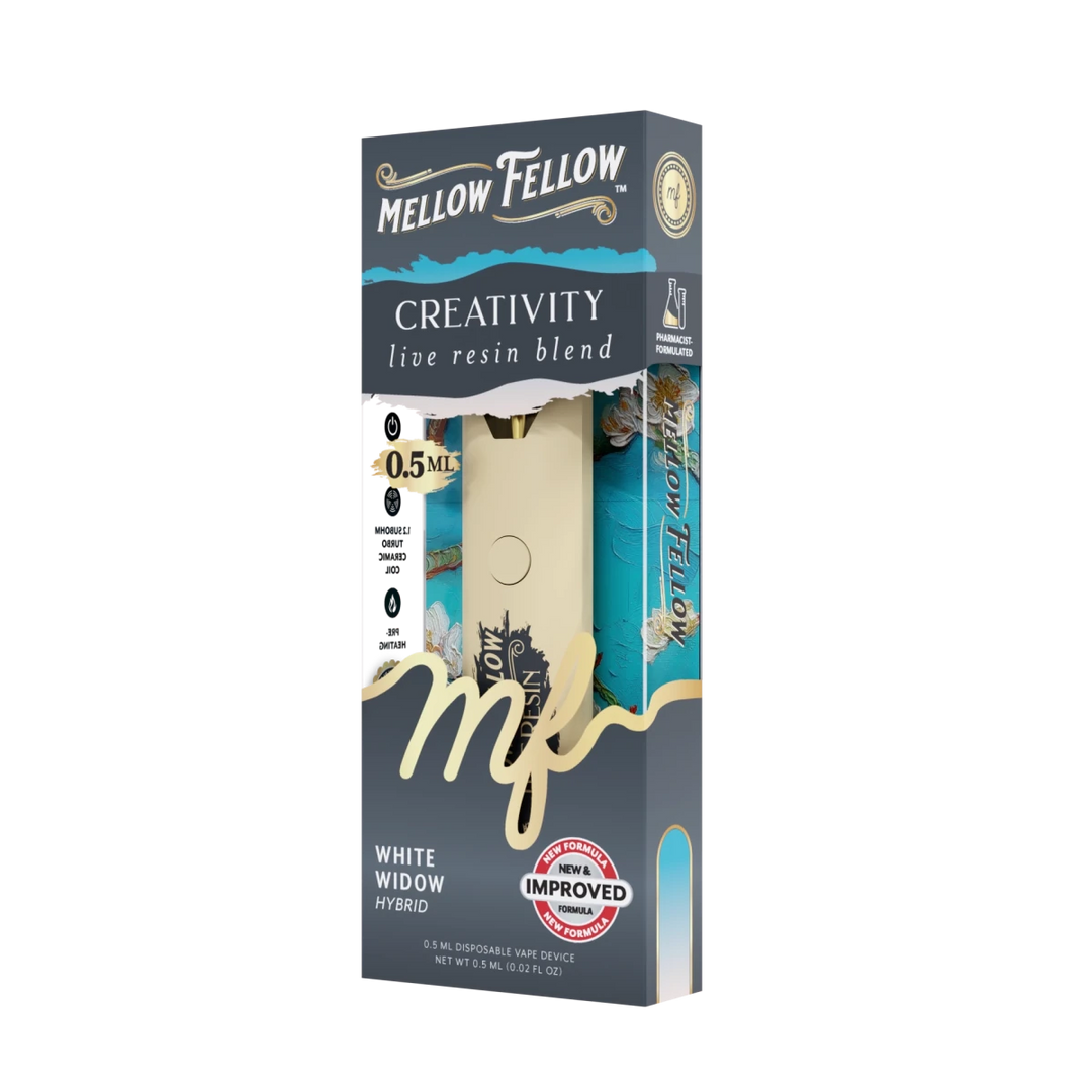 Creativity Blend 0.5ml Live Resin Disposable Vape - White Widow (Hybrid) - Mellow Fellow