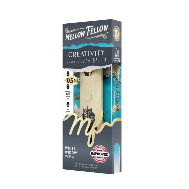 Creativity Blend 0.5ml Live Resin Disposable Vape - White Widow (Hybrid) - Mellow Fellow