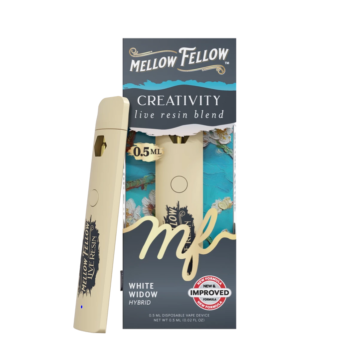 Creativity Blend 0.5ml Live Resin Disposable Vape - White Widow (Hybrid) - Mellow Fellow