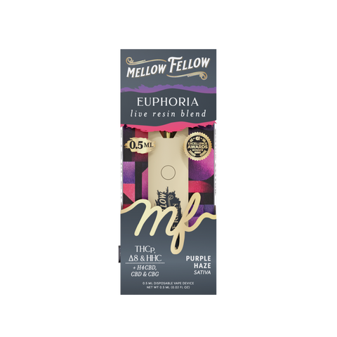 Euphoria Blend 0.5ml Live Resin Disposable Vape - Purple Haze (Sativa)