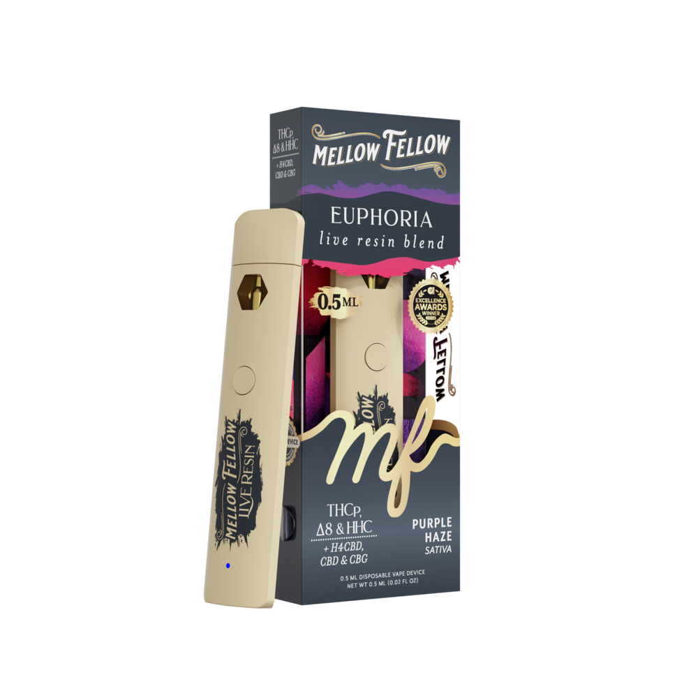 Mellow Fellow vape pen and packaging on a white background