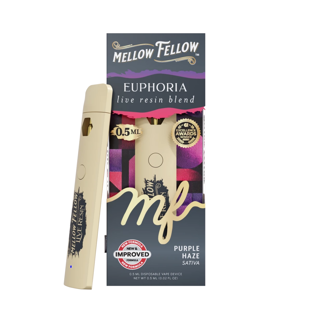 Euphoria Blend 0.5ml Live Resin Disposable Vape - Purple Haze (Sativa)