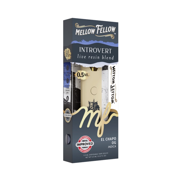 Introvert Blend 0.5ml Live Resin Disposable Vape - El Chapo OG (Indica) - Mellow Fellow
