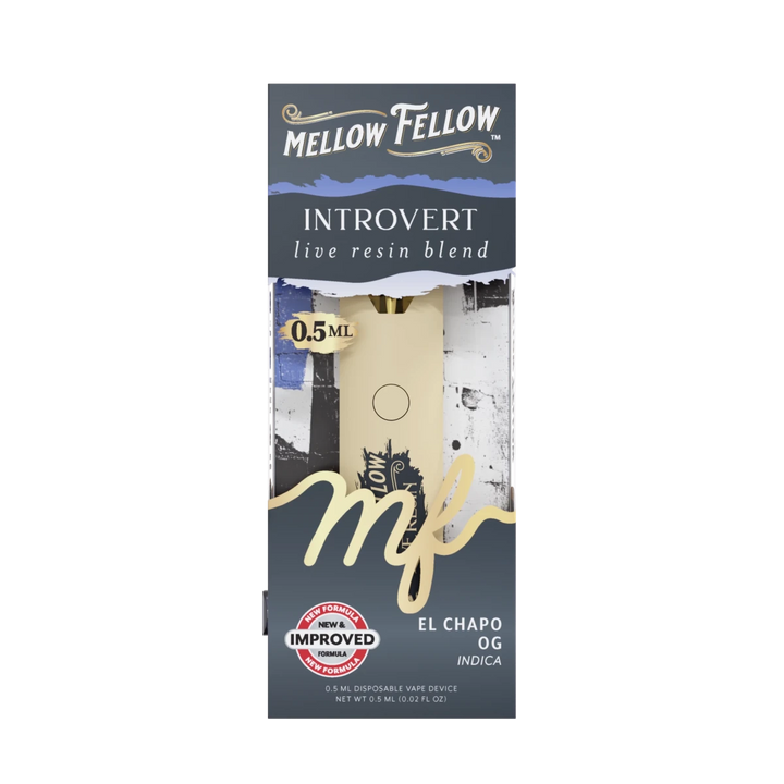 Introvert Blend 0.5ml Live Resin Disposable Vape - El Chapo OG (Indica) - Mellow Fellow
