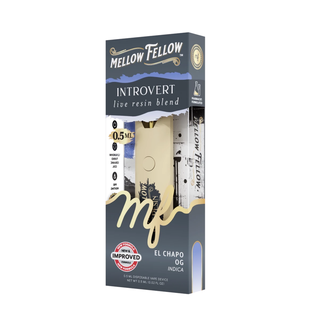 Introvert Blend 0.5ml Live Resin Disposable Vape - El Chapo OG (Indica -  Mellow Fellow