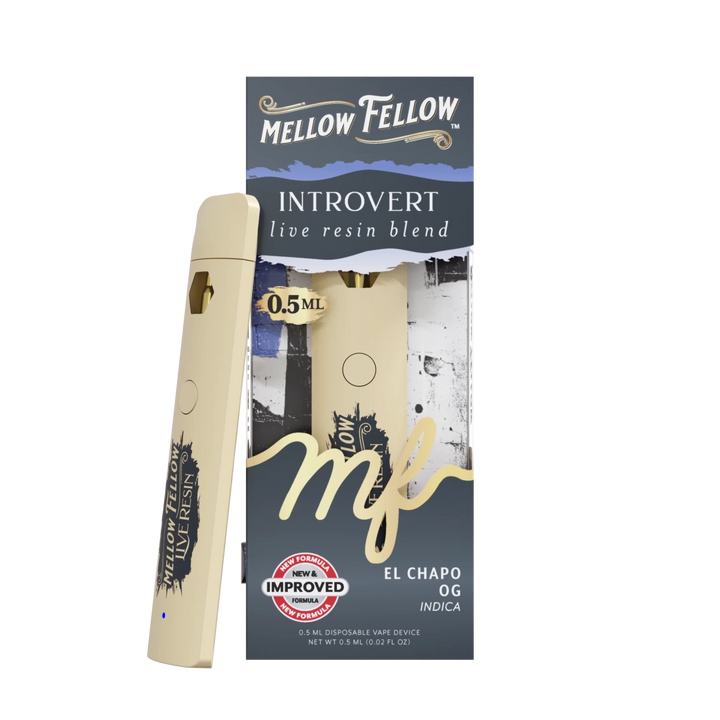 Introvert Blend 0.5ml Live Resin Disposable Vape - El Chapo OG (Indica) - Mellow Fellow