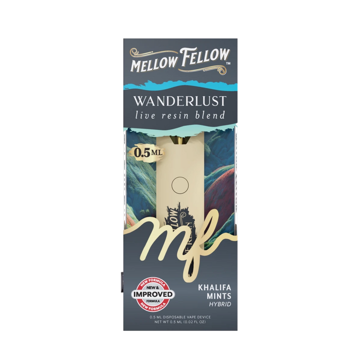 Wanderlust Blend 0.5ml Live Resin Disposable Vape - Khalifa Mints (Hybrid) - Mellow Fellow