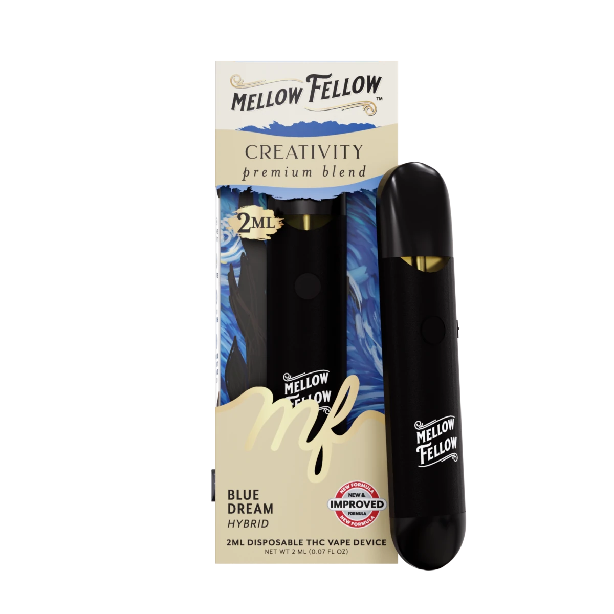 Creativity Blend 2ml Disposable Vape - Blue Dream (Hybrid) - Mellow Fellow Creativity Blend 2ml Disposable Vape - Blue Dream (Hybrid) - Mellow Fellow