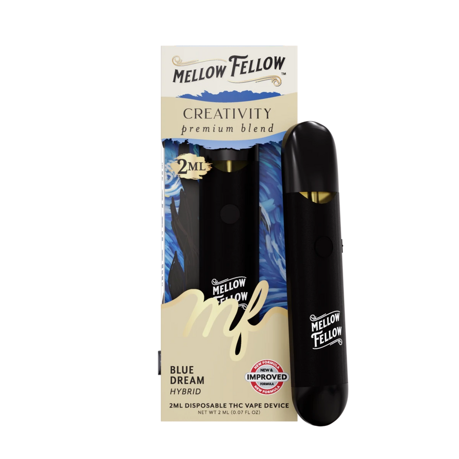Creativity Blend 2ml Disposable Vape - Blue Dream (Hybrid) - Mellow Fellow Creativity Blend 2ml Disposable Vape - Blue Dream (Hybrid) - Mellow Fellow