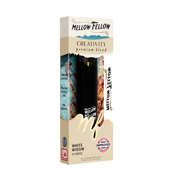 Creativity Blend 2ml Disposable Vape - White Widow (Hybrid) Mellow Fellow Creativity Blend 2ml Disposable Vape - White Widow (Hybrid) Mellow Fellow