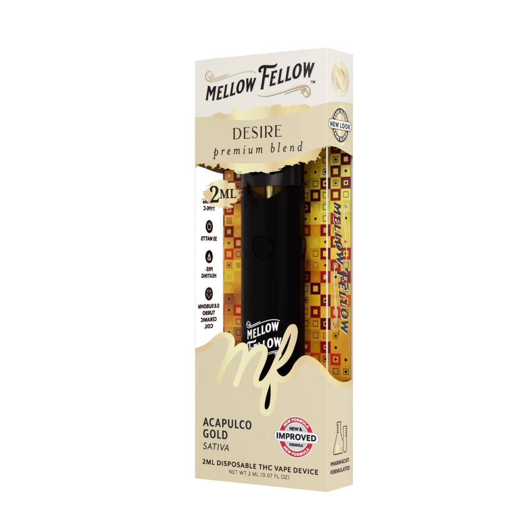 Desire Blend 2ml Disposable Vape - Acapulco Gold (Sativa) - Mellow Fellow