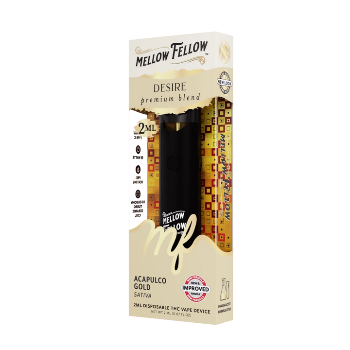 Desire Blend 2ml Disposable Vape - Acapulco Gold (Sativa) - Mellow Fellow