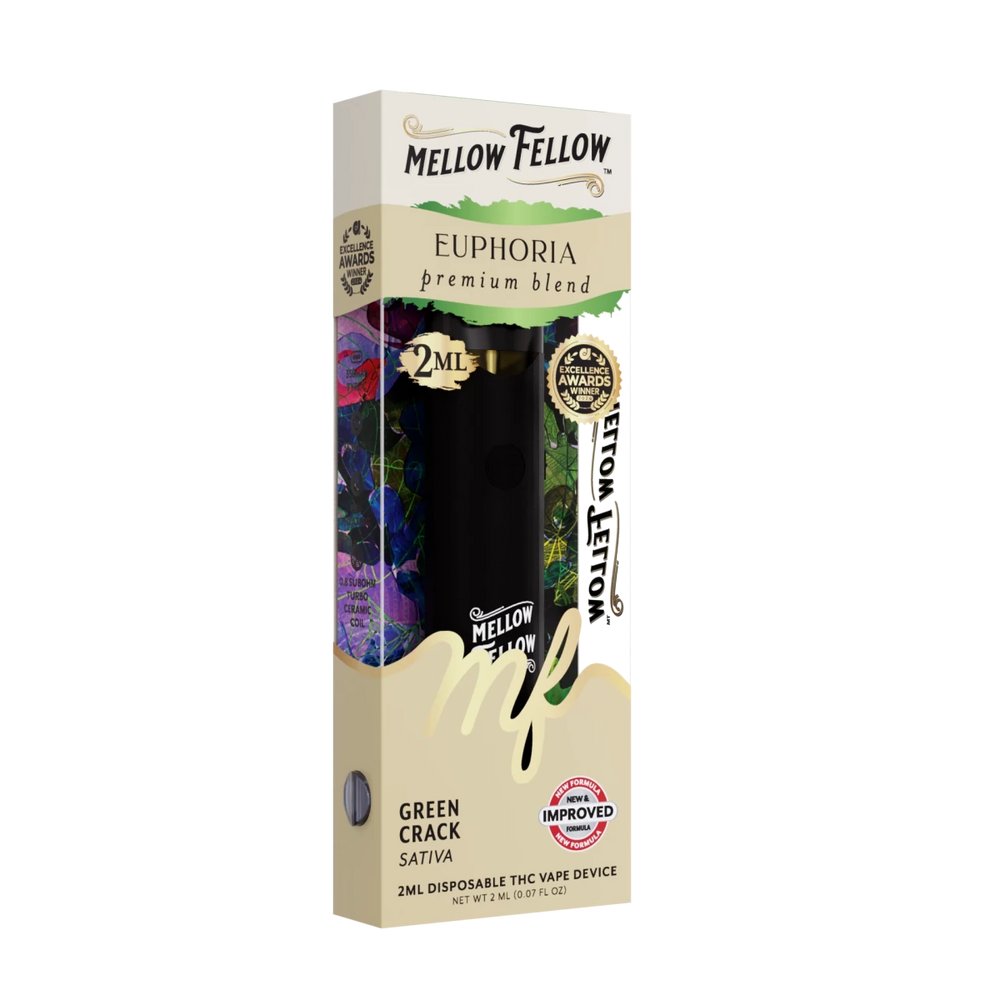 Euphoria Blend 2ml Disposable Vape - Green Crack (Sativa) - Mellow Fellow