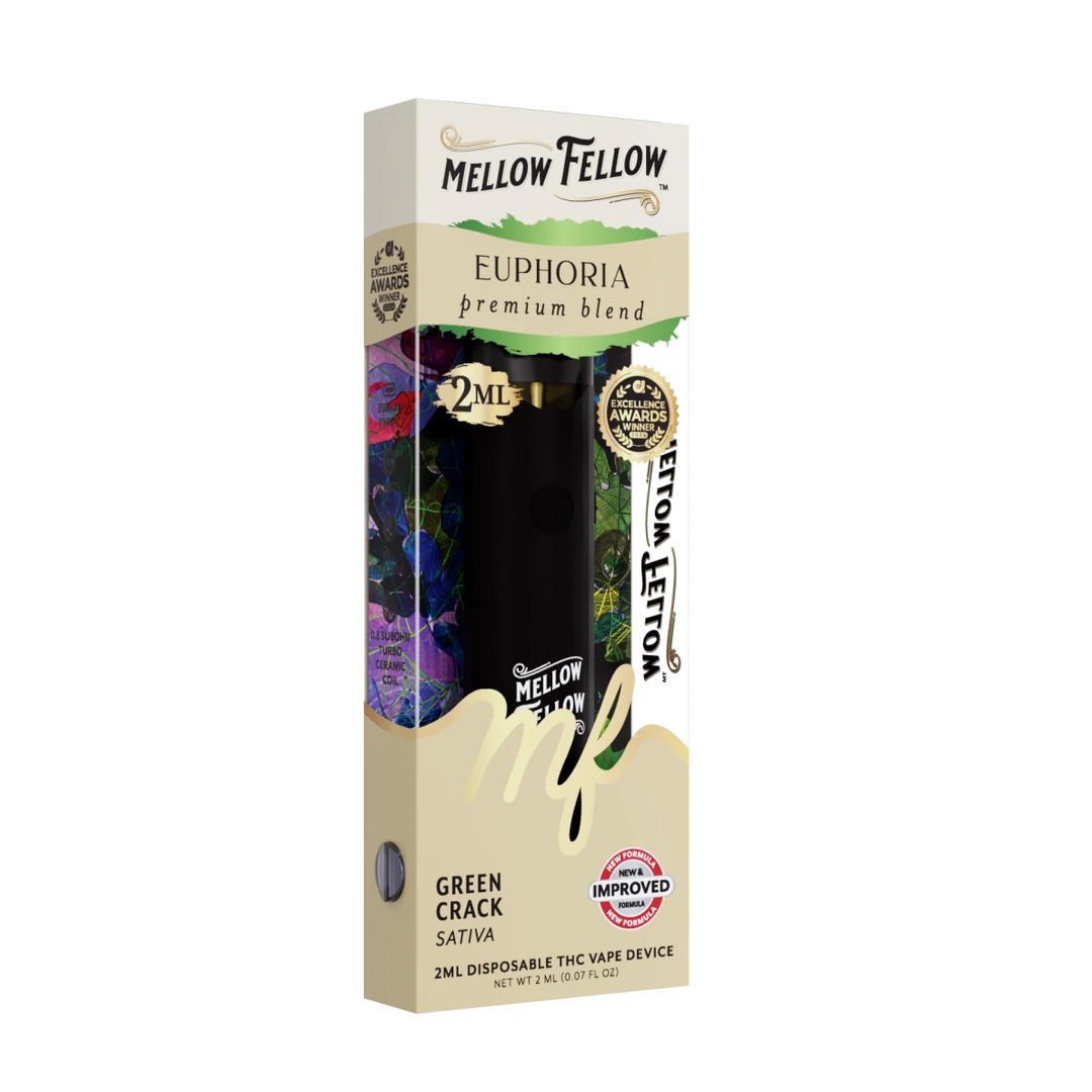 Euphoria Blend 2ml Disposable Vape - Green Crack (Sativa) - Mellow Fellow