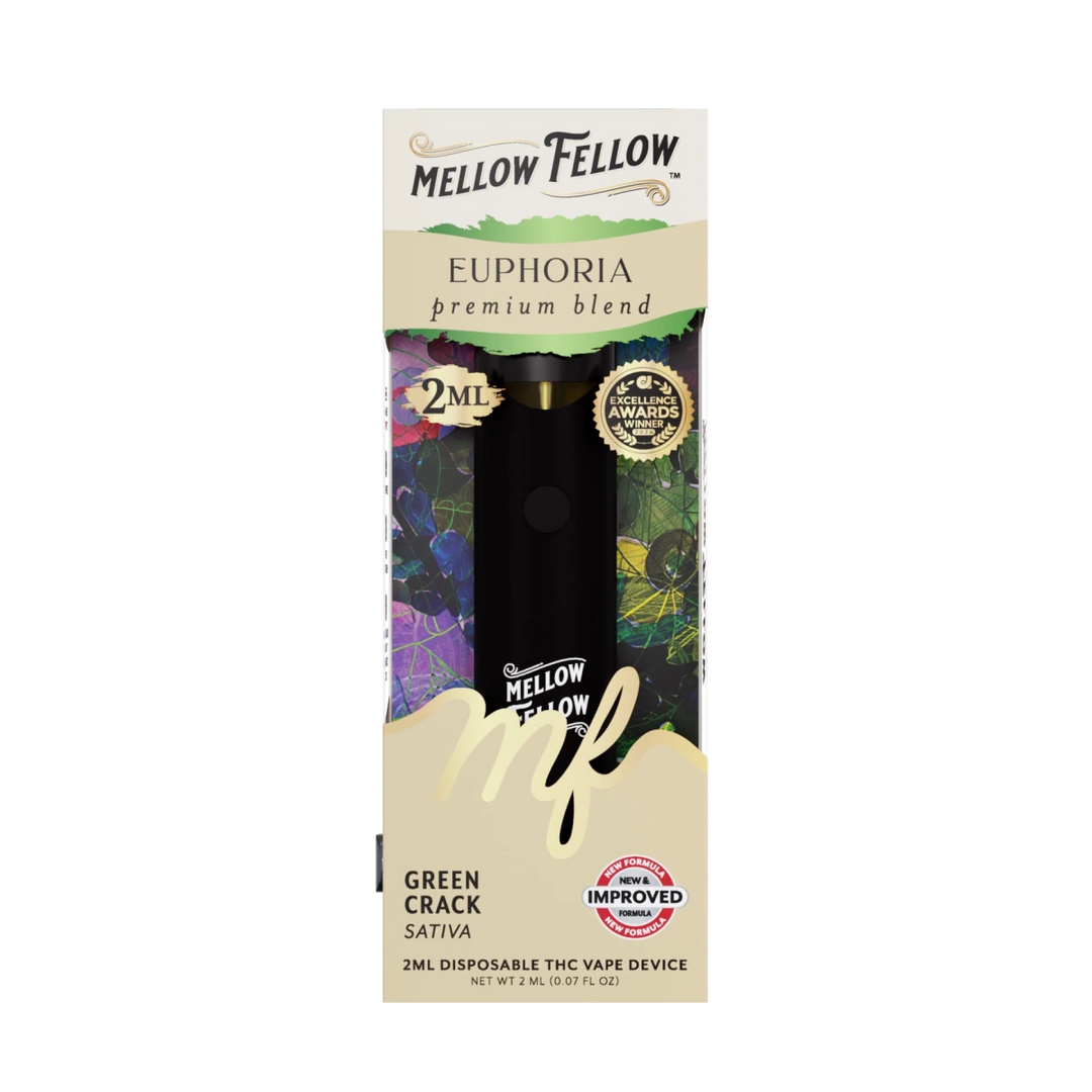 Euphoria Blend 2ml Disposable Vape - Green Crack (Sativa) - Mellow Fellow