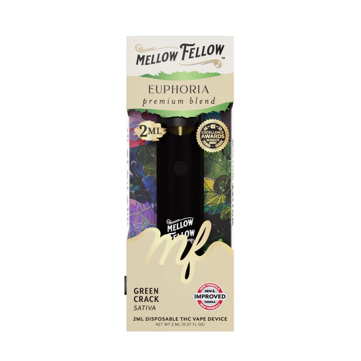 Euphoria Blend 2ml Disposable Vape - Green Crack (Sativa) - Mellow Fellow