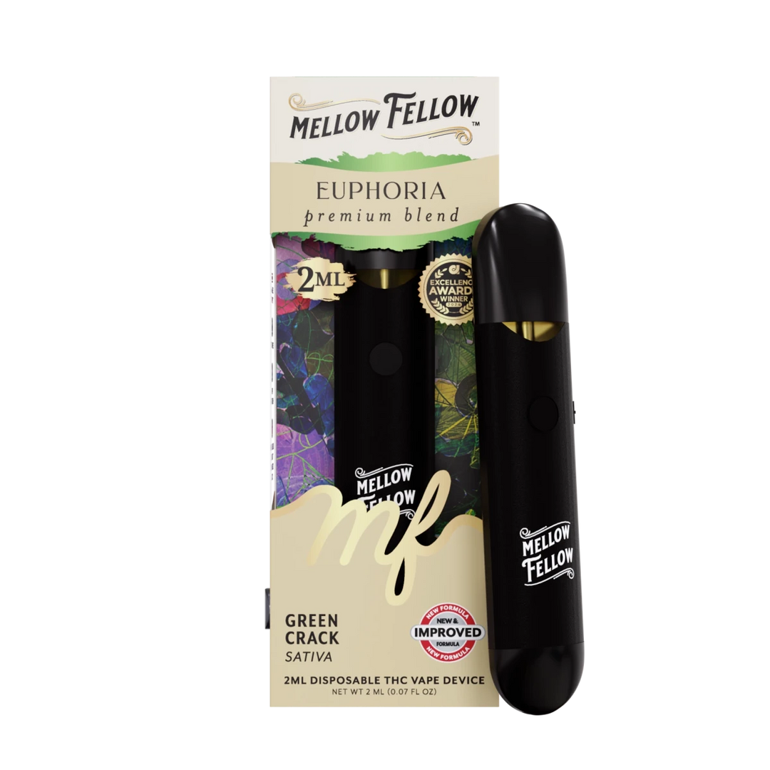 Euphoria Blend 2ml Disposable Vape - Green Crack (Sativa) - Mellow Fellow