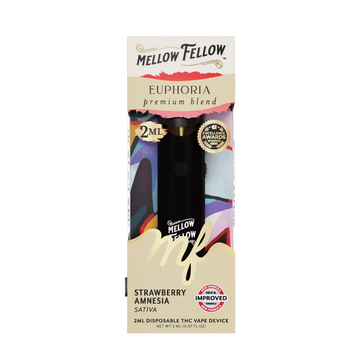 Euphoria Blend 2ml Disposable Vape - Strawberry Amnesia (Sativa) - Mellow Fellow