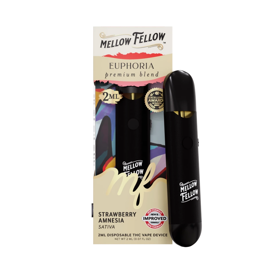Euphoria Blend 2ml Disposable Vape - Strawberry Amnesia (Sativa) - Mellow Fellow