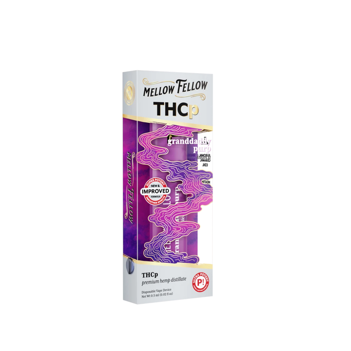 THCp 0.5g Disposable Vape - Granddaddy Purp (Indica) - Mellow Fellow