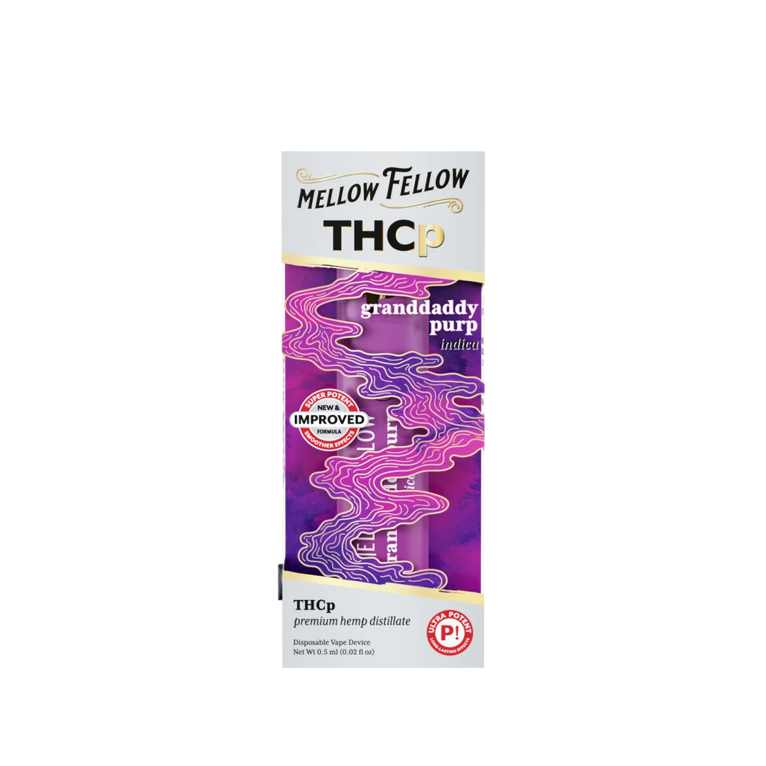 THCp 0.5g Disposable Vape - Granddaddy Purp (Indica) - Mellow Fellow