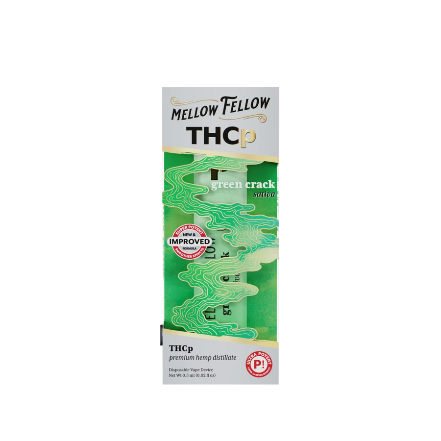 THCp 0.5g Disposable Vape - Green Crack (Sativa) - Mellow Fellow