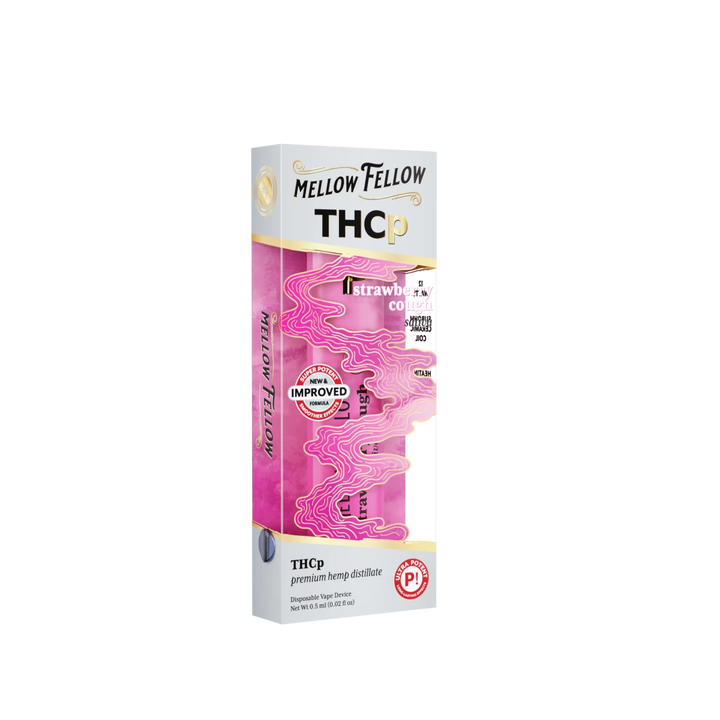 THCp 0.5g Disposable Vape - Strawberry Cough (Sativa) - Mellow Fellow