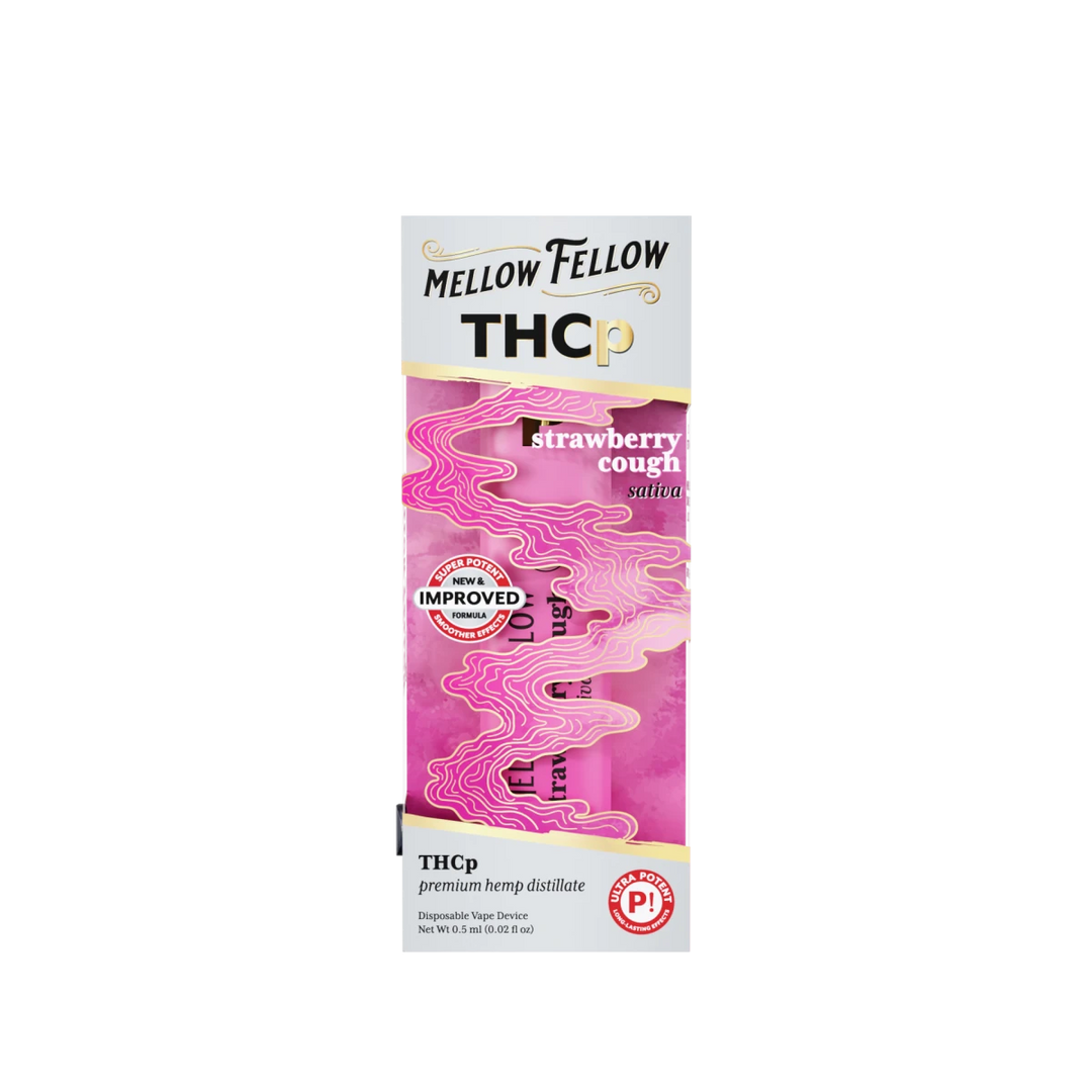 THCp 0.5g Disposable Vape - Strawberry Cough (Sativa) - Mellow Fellow
