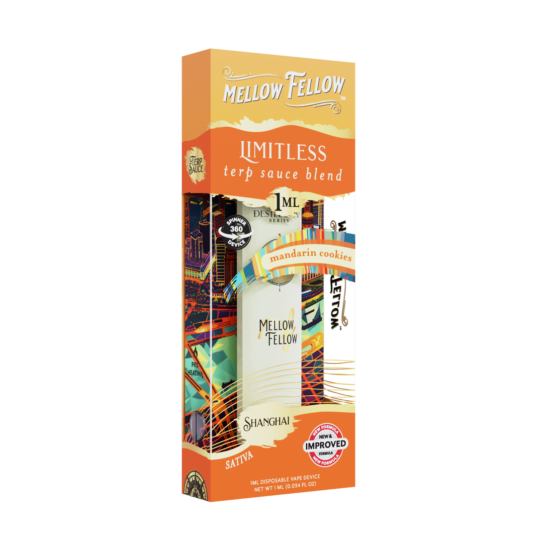 Limitless Blend - Terp Sauce 1ml Disposable Spinner Vape - Mandarin Cookies (Sativa)