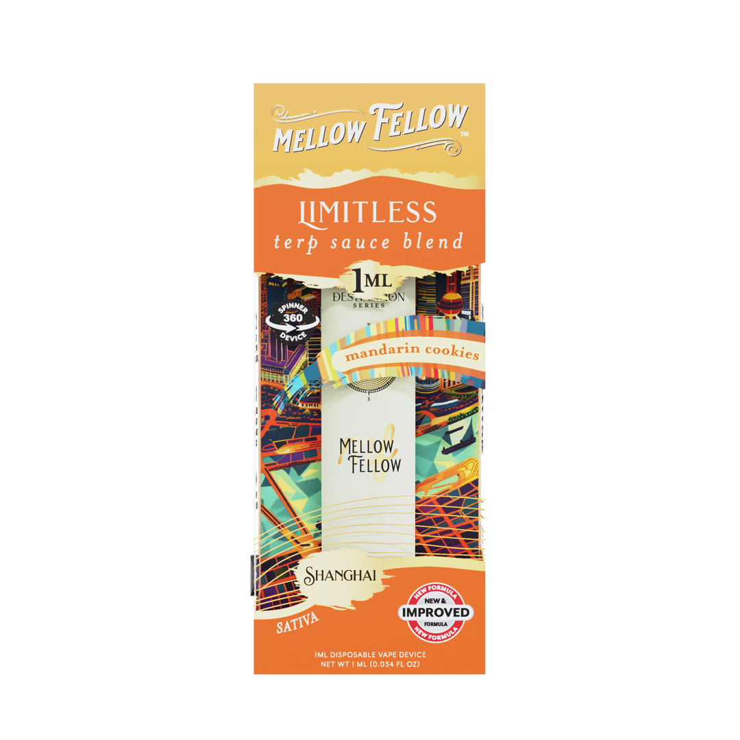 Limitless Blend - Terp Sauce 1ml Disposable Spinner Vape - Mandarin Cookies (Sativa)