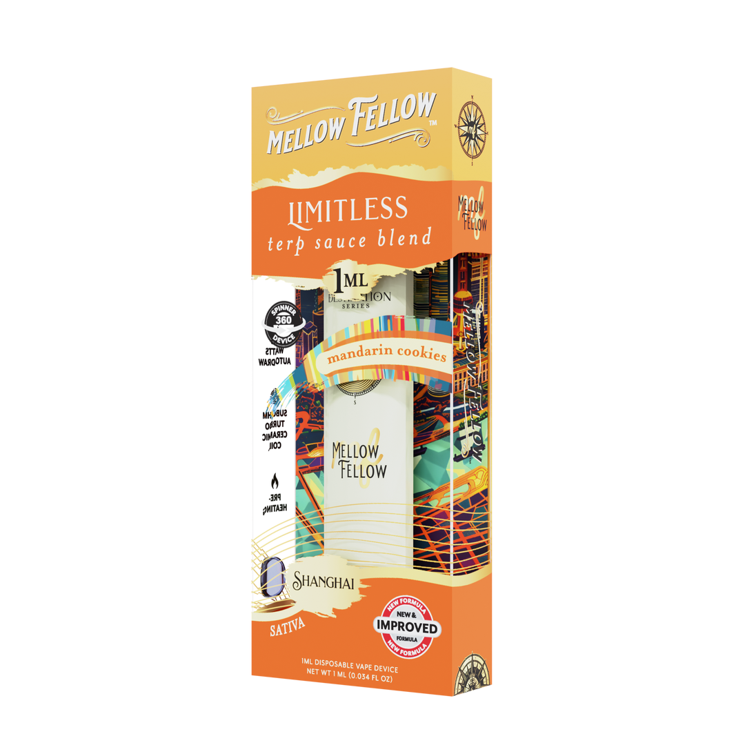 Limitless Blend - Terp Sauce 1ml Disposable Spinner Vape - Mandarin Cookies (Sativa)