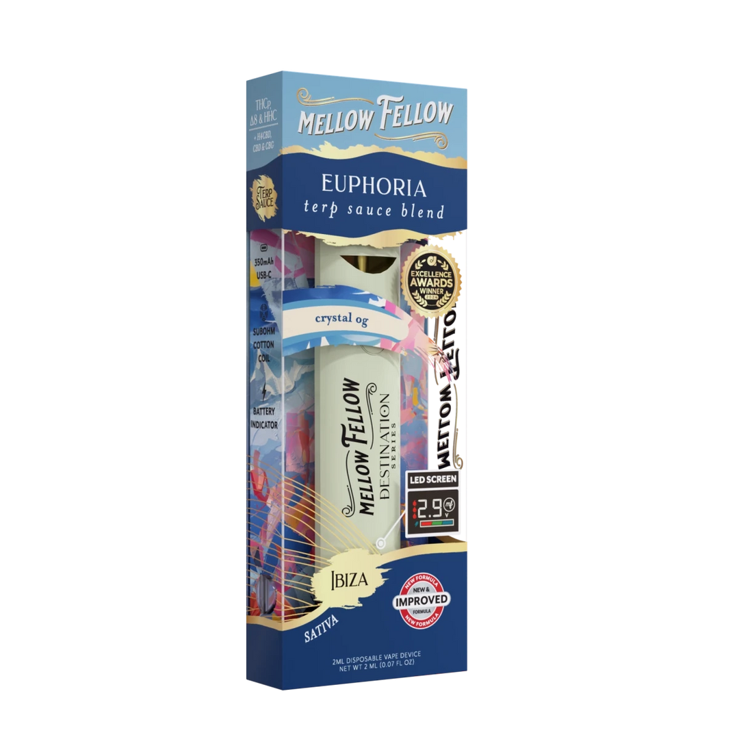 Euphoria Blend - Terp Sauce 2ml Disposable Vape - Crystal OG (Sativa) - Mellow Fellow