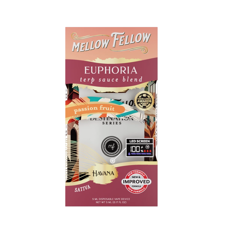 Euphoria Blend - Terp Sauce 5ml Disposable Vape - Passion Fruit (Sativa) - Mellow Fellow