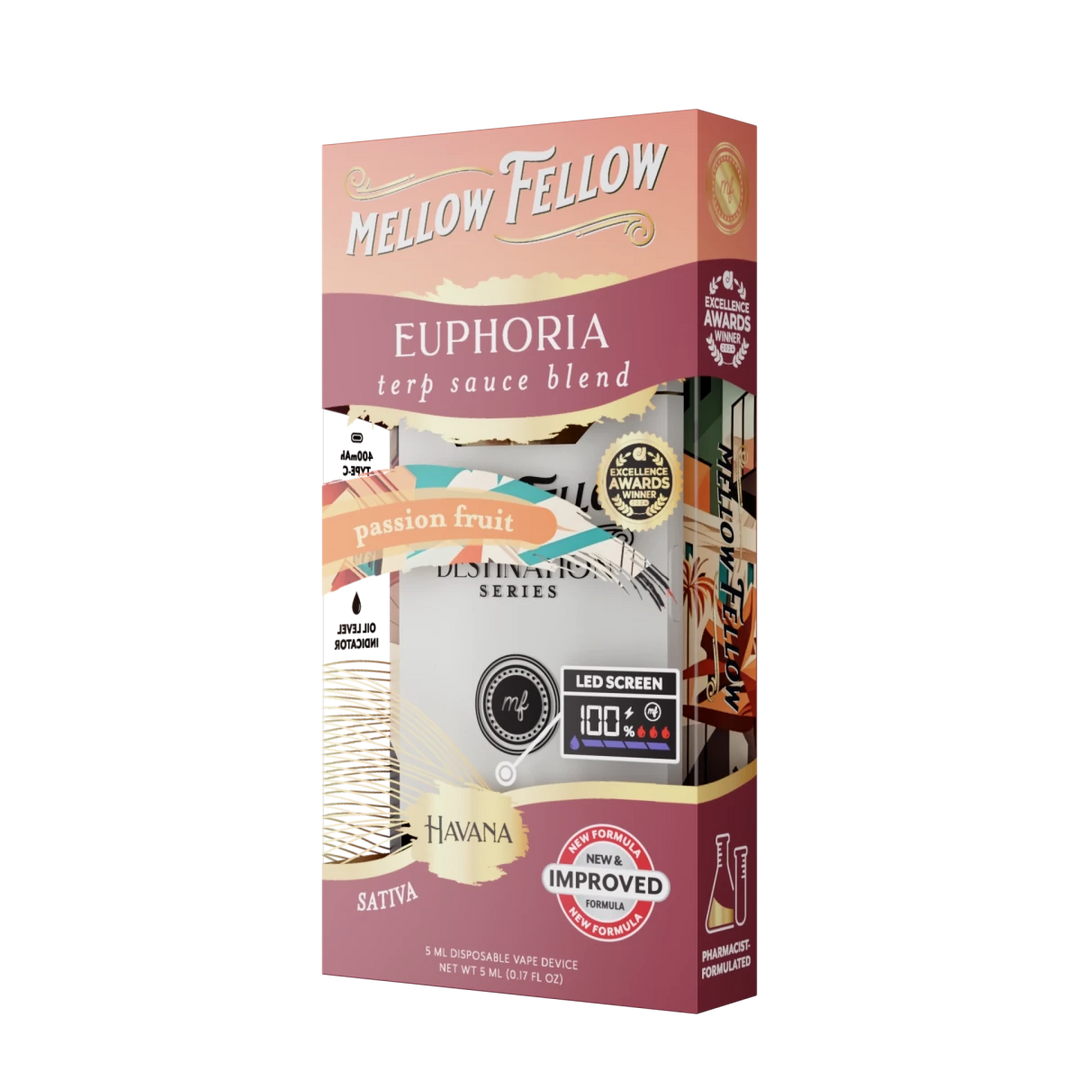 Euphoria Blend - Terp Sauce 5ml Disposable Vape - Passion Fruit (Sativa) - Mellow Fellow